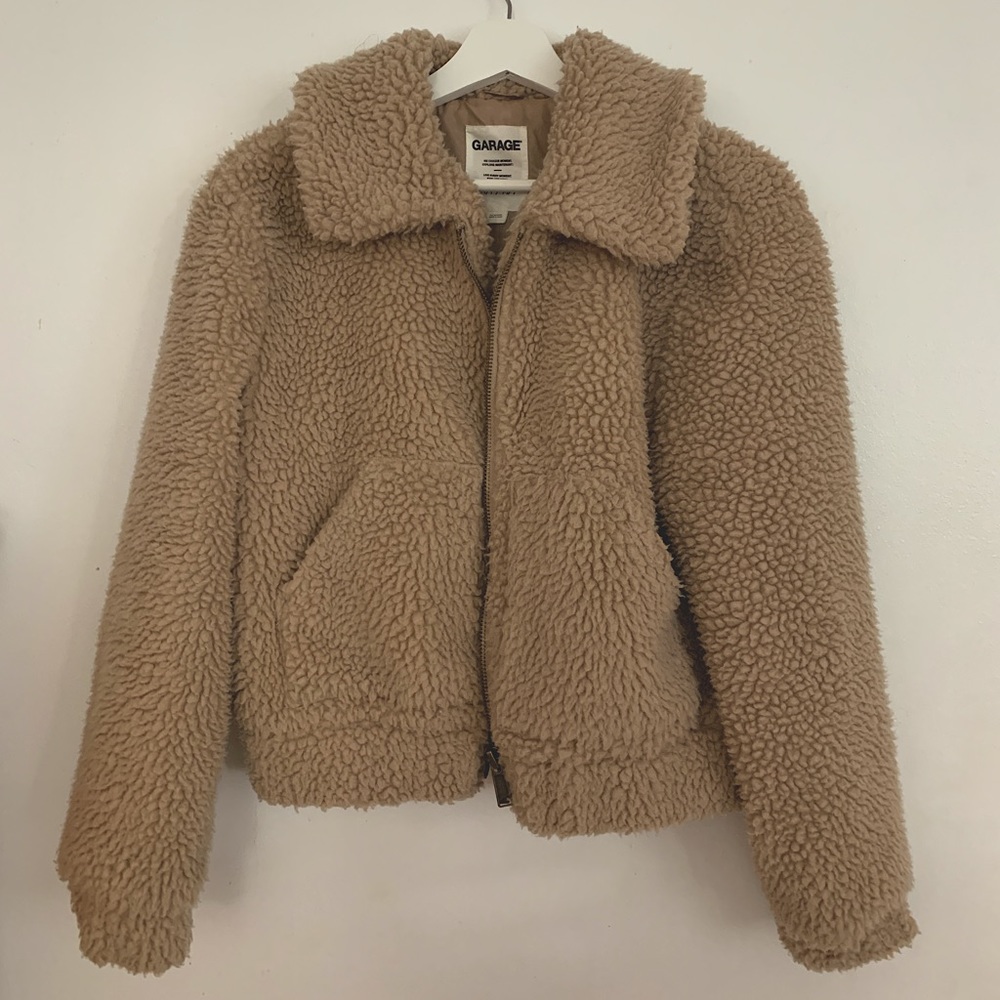 Garage Beige Sherpa Teddy Coat